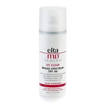 EltaMD UV Clear Facial Sunscreen Broad-Spectrum SPF 46 for Sensitive or Acne-Prone Skin, Oil-Free, Dermatologist-Recommended Mineral-Based Zinc Oxide Formula, 1.7 oz