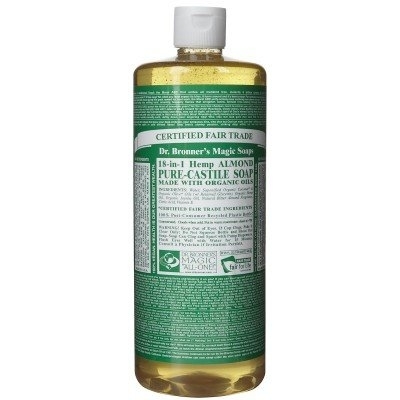 Dr. Bronner's - Pure-Castile Liquid Soap (Almond, 32 ounce) - Made with Organic Oils, 18-in-1 Uses: Face, Body, Hair, Laundry, Pets and Dishes, Concentrated, Vegan, Non-GMO