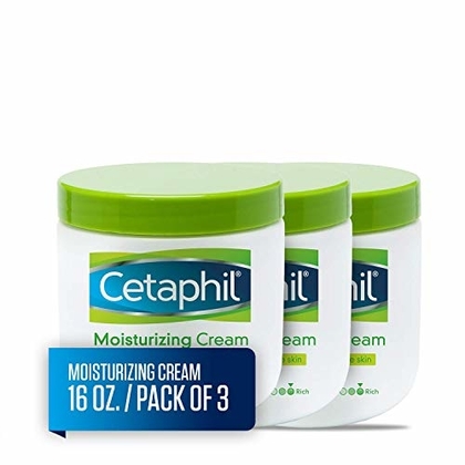 Cetaphil Moisturizing Cream for Very Dry/Sensitive Skin, Fragrance Free, 16 Ounce (Pack of 3)