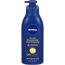 NIVEA Nourishing Skin Firming Body Lotion w/ Q10 and Vitamin C - 48 Hour Moisture for Dry to Very Dry Skin -  16.9  Fl. Oz. Pump Bottle