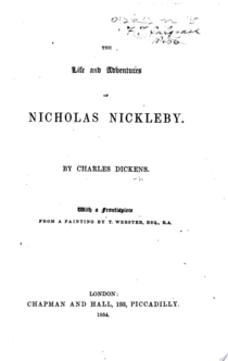 The Life and Adventures of Nicholas Nickleby ... With a Frontispiece from a Painting by T. Webster - Charles Dickens