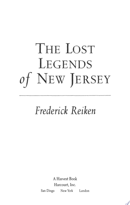 The Lost Legends of New Jersey - Frederick Reiken