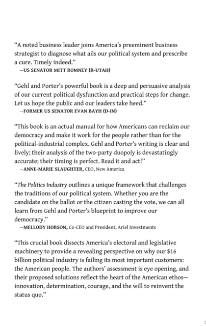 The Politics Industry - Katherine M. Gehl, Michael E. Porter