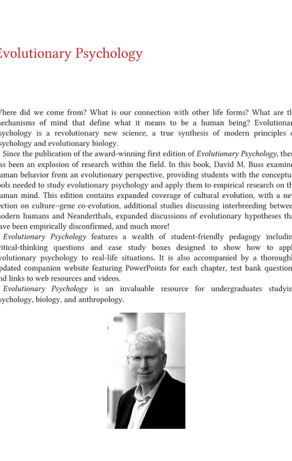 Evolutionary Psychology - David M Buss