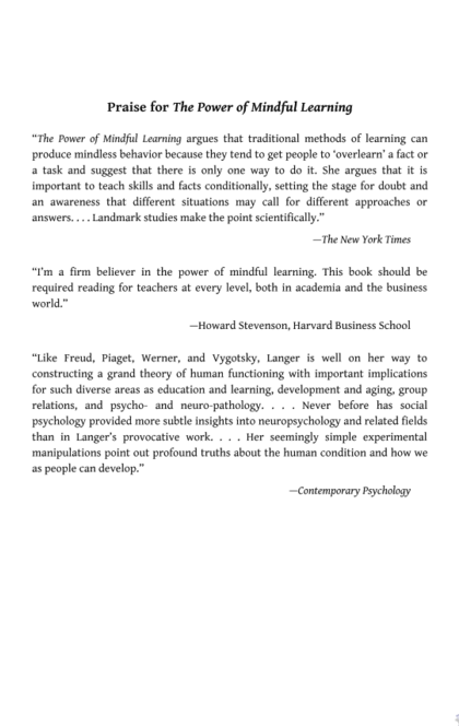 The Power of Mindful Learning - Ellen J. Langer