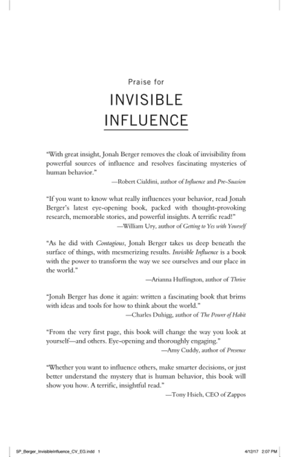 Invisible Influence - Jonah Berger