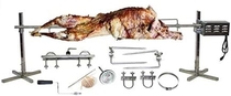 SpitJack Pig, Whole Hog, Lamb BBQ Spit Roaster Rotisserie Kit. Electric 40W Motor, 60 Inch Spit Rod, All Stainless Trussing Hardware & Accessories. Portable Charcoal Barbecue or Outdoor Wood Fire. 