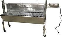 Commercial Bargains Portable BBQ Whole Pig, Lamb, Goat Charcoal Spit Rotisserie Roaster Grill, 30 Watt Motor, 201 Stainless Steel, with Back Cover Guard 