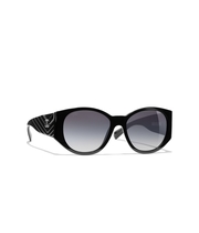 Oval Sunglasses Black eyewear | CHANEL