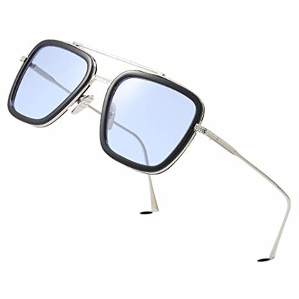 Classic Tony Stark Sunglasses Square Pilot Shades: Clothing