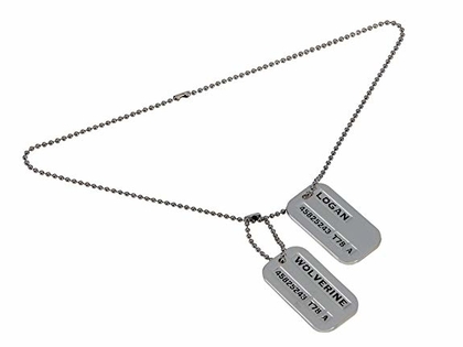 Costume Agent X-Men Wolverine Logan 2 Sided Military Metal Pendant Chain Dog Tag