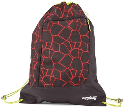 ergobag Gym Bag Prime SupBearhero Gym Bag Fitness and Exercise Unisex Children, Children, Lava Red Black (Multi-Colour)