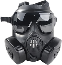 Outgeek M50 Airsoft Mask Full Face Skull CS Mask with Fan (Black) 