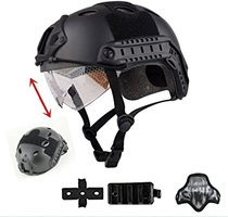 iMeshbean Multifunctional Tactical Helmet, and Airsoft Half mask to Protect Face(Black)