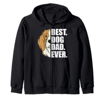 Best Dog Dad Ever Beagle Dad Father's Day Gift Zip Hoodie