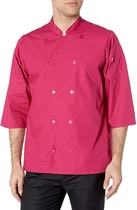 Uncommon Threads Unisex Epic 3/4 Sleeve Chef Shirt, Berry, X-Small