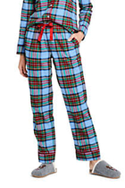 Lands' End Women's Print Flannel Pajama Pants Small Rich Red Plaid