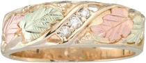 Black Hills Gold Three Stone Womens Diamond Wedding Ring (.06 tw) in 10k Gold