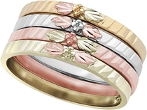 Amazon.com: Black Hills Gold Stackable Rings (tri-Color-Gold, 5) (5)