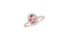 Peach Sapphire Engagement Ring|CERTIFIED Natural Sapphire Ring 18k Rose Gold