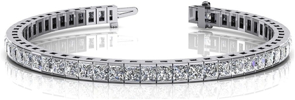 South Beach Diamonds 4.00 ct. Princess Cut Diamond Tennis Channel Set Bracelet