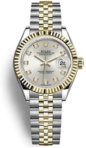 Rolex 18K yellow gold fluted bezel Day Just Ladies Watch: Rolex