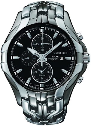 Seiko Men's SSC139 Excelsior Gunmetal and Silver-Tone Stainless Steel Solar Watch