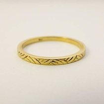 Slim Waves Wedding Band Handmade of 14K / 18K Solid Yellow, Rose or White Gold, Artisan Men's and Women's Unique Engraved Ring