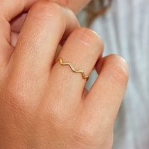 Amazon.com: Gold Ring 14K Yellow Gold Rose Gold White Gold Wavy Gold Ring Dainty Stacking Zig Zag Minimalist Design Simple Stackable Ring Everyday Alternative Wedding Band GR0240
