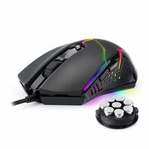 Redragon M601 RGB Gaming Mouse Backlit Wired Ergonomic 7 Button Programmable Mouse Centrophorus with Macro Recording &amp; Weight Tuning Set 7200 DPI for Windows PC (Black)