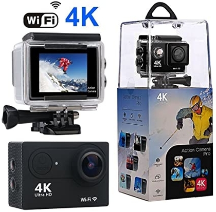 Action Camera, Wewdigi Ultra HD Waterproof Sport Camera with 170 Wide-Angle Lens, Full Accessories Kits and Waterproof Case (Black1)