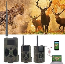 CapsA Hunting Trail Game Camera 12MP GPRS MMS 1080P IR Night Vision Video Camera Hunting Scouting Cam for Wildlife Monitoring with Motion-Triggered Infra-red Night Vision Surveillance (Army Green)