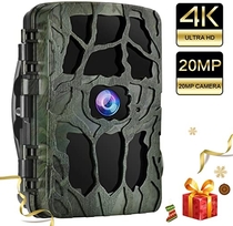 UncleHu Trail Cameras, Hunting Camera 20MP 4K Full HD Game Camera with Night Vision Motion Activated Waterproof, Scouting Cam IR LEDs 120° Wide Angle, Loop Recording for Wildlife/Home Security