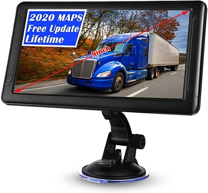 GPS Navigation for Car,Aonerex 2020 Latest Map 9 inch with Sunshade GPS Navigation for Trucks Lorry HGV Caravan,Satnav for Cars with POI Speed Camera Warning,Voice Guidance Lane,Lifetime Map Updates