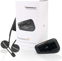 Terrano XT - The Perfect Cycling Bluetooth Headset, Four-Way Intercom, Music, Radio, Audio Sharing, Two-Channels Phone/GPS Pairing, Noise Filtering, and More (Single Pack)