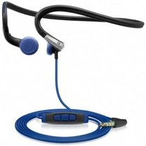 Sennheiser PMX 685i Sports In-Ear Neckband Headphones - Black/Blue, 3.5 mm, angled (Discontinued by Manufacturer)