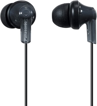 Panasonic ErgoFit In-Ear Earbud Headphones RP-HJE120K Dynamic Crystal-Clear Sound, Ergonomic Comfort-Fit, 9mm, Black