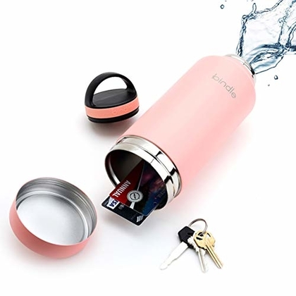 People recommend "Bindle Bottle 24oz Coral Pink | Stainless Steel Double Walled &amp; Vacuum Insulated Water Bottle with Storage/Stash Compartment | Drinks Stay Cold for 24 Hours, Hot for 12."