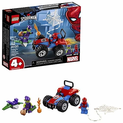 People recommend "LEGO Marvel Spider-Man Car Chase 76133 Building Kit, Green Goblin and Spider-Man Superhero Car Toy Chase (52 Pieces)"