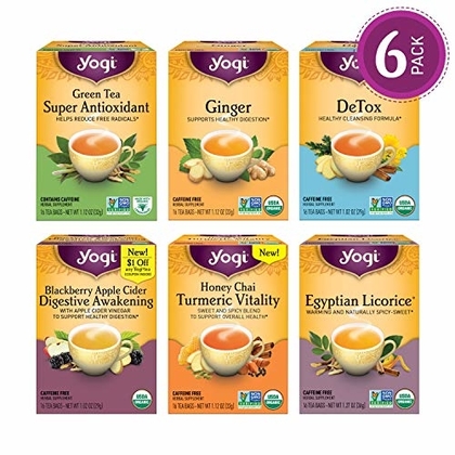 La gente recomienda "Yogi Tea - Digestion and Detox Tea Variety Pack Sampler - 6 Pack, 96 Tea Bags Total"