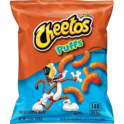 People recommend "Cheetos Puffs Cheese Flavored Snacks, 0.875 Ounce, Pack of 40"