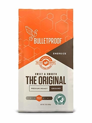 People recommend " Bulletproof The Original Ground Coffee, Premium Medium Roast Gourmet Organic Beans, Rainforest Alliance Certified, Perfect for Keto Diet, Upgraded Clean Coffee (12 Ounces)"