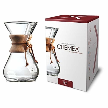 People recommend "Chemex Classic Series, Pour-over Glass Coffeemaker, 8-Cup - Exclusive Packaging - CM-8A"