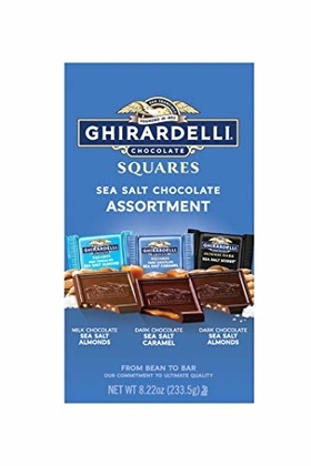 People recommend "Ghirardelli Sea Salt Assorted Large Squares Bag, 8.22 Ounce"
