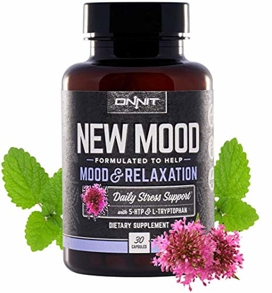 People recommend "Onnit New Mood - Daily Stress, Mood, Sleep &amp; Serotonin Supplement - Chamomile, Magnesium, Valerian, 5 htp - A Real Chill Pill (30ct)"