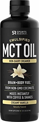People recommend "Emulsified MCT Oil (16oz) Made from Non-GMO Coconuts ~ Non-Dairy Creamer for Cold Brew, Keto Coffee, Protein Shakes, Salads &amp; More ~ No Blending Required ! (Creamy Vanilla Flavor)"
