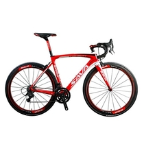 People recommend "Carbon Road Bike, SAVADECK HERD9.0 700C Carbon Fiber Road Bike Cycling Bicycle with Campagnolo Centaur 22 Speed Groupset and Fizik Saddle and 25C Tire (White Red, 54cm)"