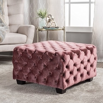 People recommend "GDF Studio Provence Tufted Blush New Velvet Ottoman"