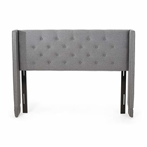 People recommend "Debby Contemporary Upholstered Queen/Full Headboard, Charcoal Gray and Black"