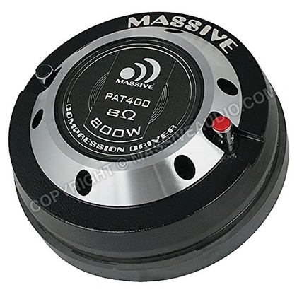 People recommend "Massive Audio PAT400 - 800 Watt / 200w RMS, 4 Inch Bolt-On Compression Driver, 100mm Voice Coil, 2 Inch Bolt Mount, 8Ohm"